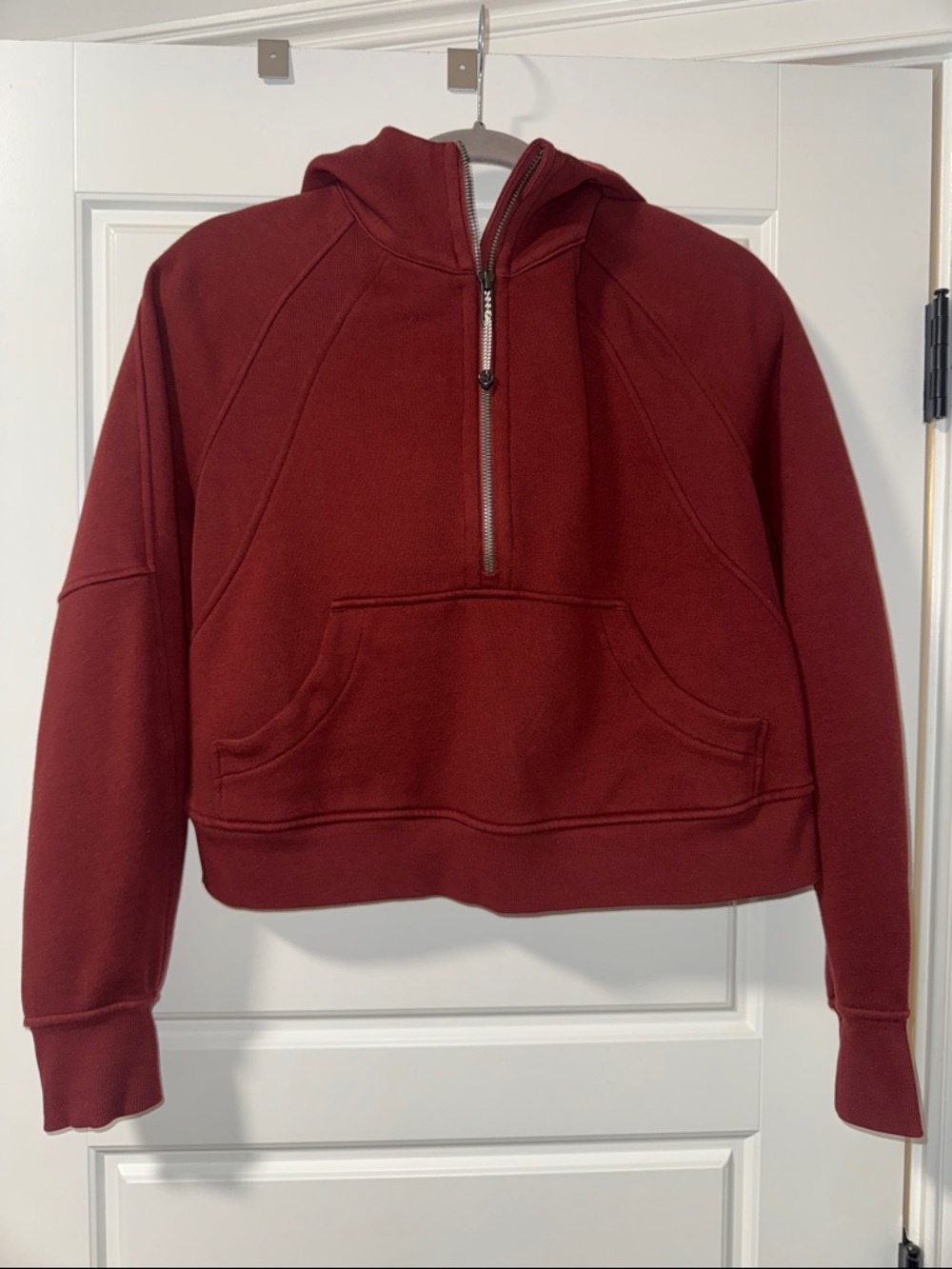 lululemon athletica Scuba Maroon Half-Zip Cropped Crewneck